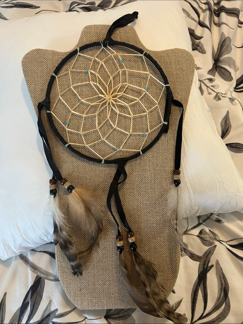 Handmade Dreamcatcher with Brown Feathers